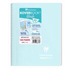 Cahier reliure intégrale enveloppante Koverbook Blush A5 160 pages ligné couverture polypropylène opaque bicolore - Bleu givré/Corail