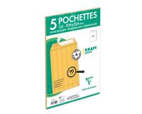 Paquet de 5 Pochettes Kraft Adour Brun C4-229x324mm - Auto-Adhésives - 90g/m2 - Brun