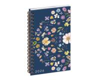 Agenda de poche Eurotime 16S spiralé Chemin des Marettes intérieur recyclé 9 x 16 cm Semainier Janvier à décembre 2026 - Bleu