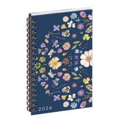 Agenda de poche Eurotime 16S spiralé Chemin des Marettes intérieur recyclé 9 x 16 cm Semainier Janvier à décembre 2026 - Bleu