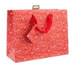 Premium sac shopping rouge & blanc 32x13x24,5 cm - Rouge