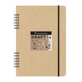 Kraft carnet double spirale 80F A4 115g