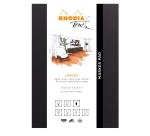 Rhodia Touch - Marker Pad - bloc entoilé A5+ 50f uni papier blanc layout 100g - Noir