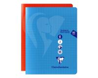 Cahier Travaux Pratiques piqué Mimesys 17x22cm 80 pages grands carreaux + uni couverture polypropylène Couleur aléatoire - Assortis