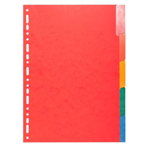 Separadores Cartulina lustrada 225 g/m 2 pestañas colores plastifi cadas - Multicolor