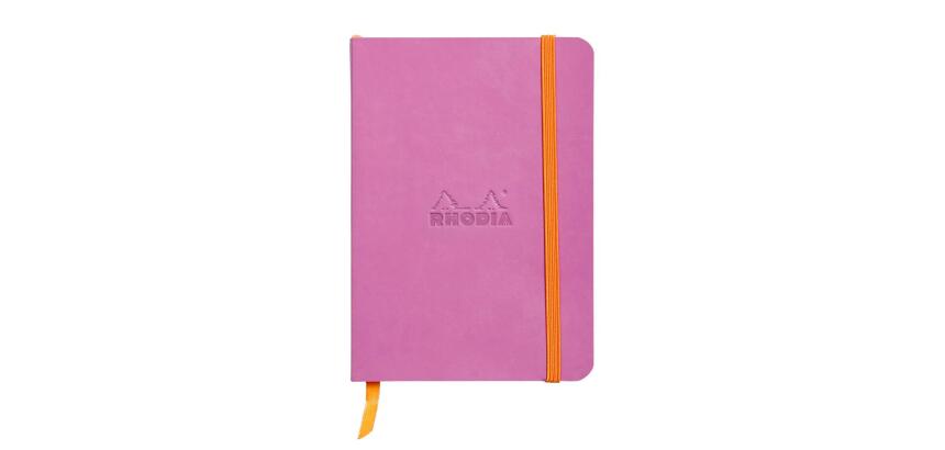 Rhodiarama carnet souple A6 144 pages ligné papier ivoire 90g fermeture élastique - Lilas