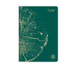 Cahier piqué FOREVER PREMIUM 100% recyclé A4 96 pages ligné papier recyclé blanc 90 g - Vert pin