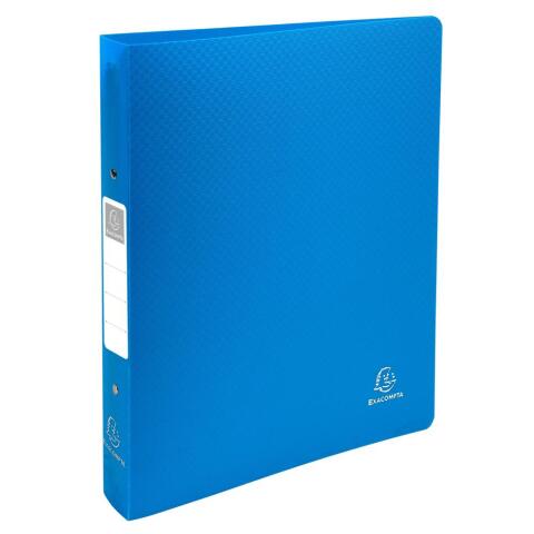 Carpeta Exacompta 2 anillas 30mm polipropileno opaco rigido 10/10 con etiqueta lomo - A4 maxi - Azul claro