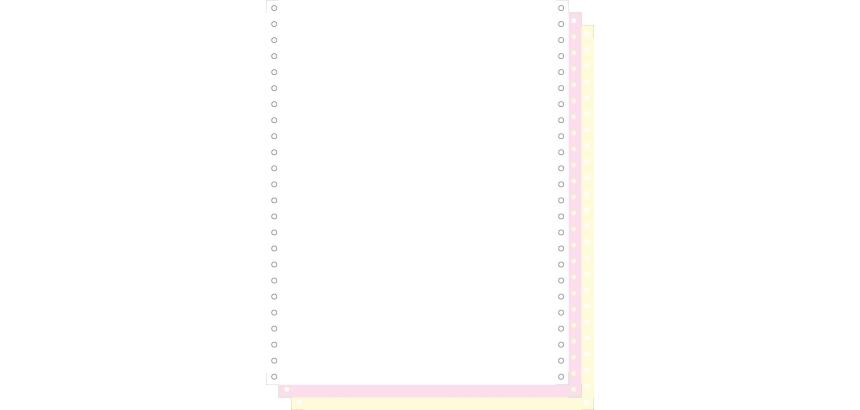 "1000 fogli di listing autocopianti bianco/rosa/giallo 240x12"" 3 pieghe Bande Caroll Staccabili" - Bianco