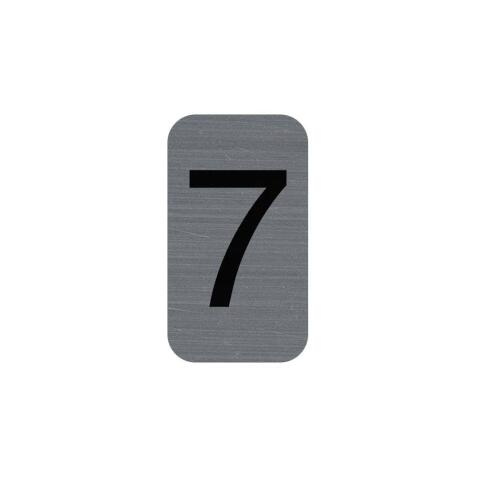 Sign adhesive aluminium effect Number 7 2.5x4.4 cm - Grey