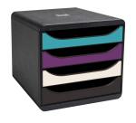 Exacompta Titane Big Box Filing Module, 4 Drawers - Assorted colours