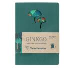 Ginkgo, Carnet broché en cuir A5 14,8x21 cm, 144 pages, ligné, ass.