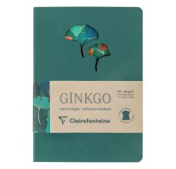 Ginkgo, Carnet broché en cuir A5 14,8x21 cm, 144 pages, ligné, ass.