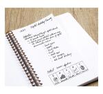 My.Notes Age Bag cahier reliure intégrale à marges détachables A4 120 pages détachables DOT + cadre en-tête - Gris