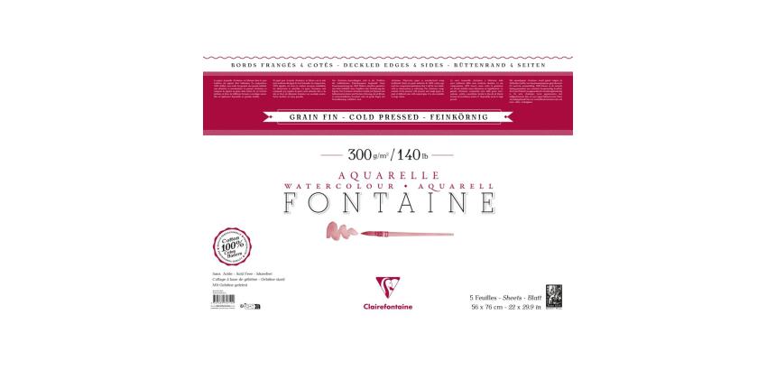 Fontaine paquet 4 bords frangés 5F 56x76cm 300g grain fin