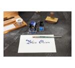 Encre 1670 à paillettes dorées 15ml - Bleu océan