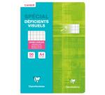 Cahier piqué spécial déficients visuels A4 96 pages grands carreaux 2 ,5mm agrandis 10x10 - Assortis