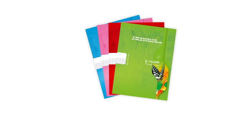 Cahier Travaux Pratiques piqué 7000 17x22 cm 64 pages grands carreaux 70 g + uni 90 g - Assortis