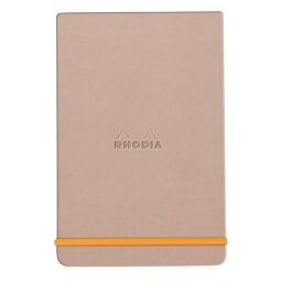 Rhodiarama Webnotepad rembordé rigide A5 192 pages ligné microperforé papier ivoire 90g fermeture élastique - Touche de rose