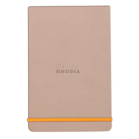 Rhodiarama Webnotepad rembordé rigide A5 192 pages ligné microperforé papier ivoire 90g fermeture élastique - Touche de rose