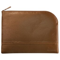 Rhodiarama pochette zippée en simili cuir - taille L (21x28 cm) - Bronze