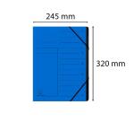 Stapled Multipart file with black elastic, 7 compartments, A4