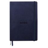 Rhodiarama Goalbook Creation rembordé rigide A5 100p papier lavis technique blanc uni 200g avec élastique - Bleu nuit