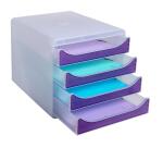 Módulo individual BIG-BOX para documentos A4 + con 4 cajones, ultra-rígido y con stop de seguridad y con stop de seguridad - CHROMA LINE (translucido)