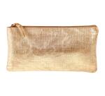 KLEO-PATHRA CUIR Trousse plate 22x11 cm Or