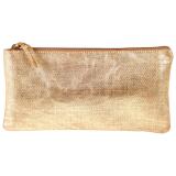 KLEO-PATHRA CUIR Trousse plate 22x11 cm Or