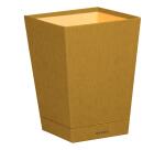 Rhodiarama corbeille à papier simili cuir italien 27x27x32 cm - Or