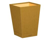 Rhodiarama corbeille à papier simili cuir italien 27x27x32 cm - Or