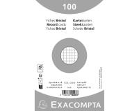 Paquete 100 fichas Exacompta cartulina Bristol retractil - cuadricula 5x5 sin taladro 125x200mm - Blanco