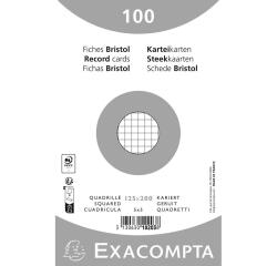 Pk100 Exa Rec Cards 12.5x20cm Square Wht - White