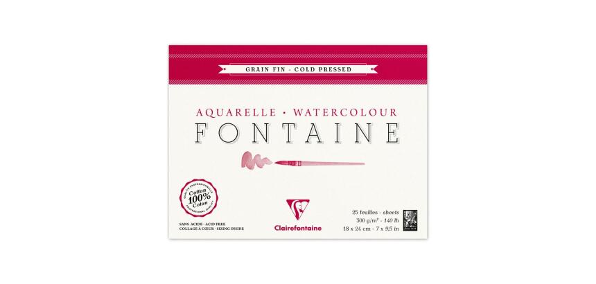 Fontaine bloc collé 4 côtés 25F 18x24cm 300g grain fin