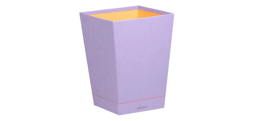 Rhodiarama corbeille à papier simili cuir italien 27x27x32 cm - Iris