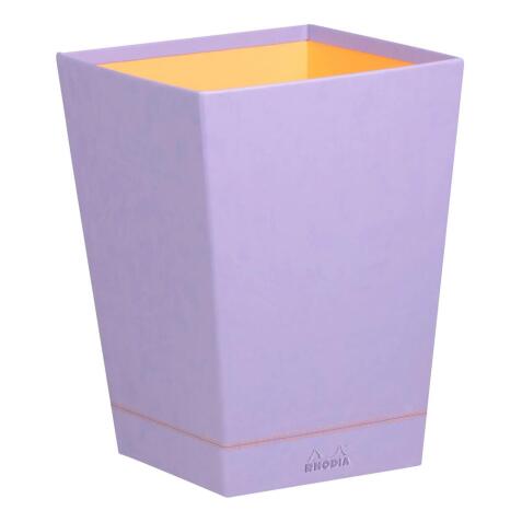 Rhodiarama corbeille à papier simili cuir italien 27x27x32 cm - Iris