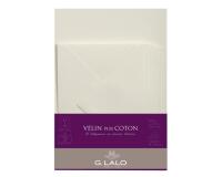 Ensemble Vélin pur coton 10 feuilles A5 et 5 enveloppes C6 - Crème