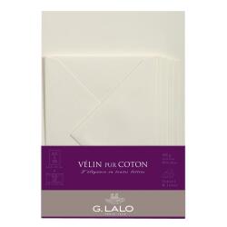 Ensemble Vélin pur coton 10 feuilles A5 et 5 enveloppes C6 - Crème