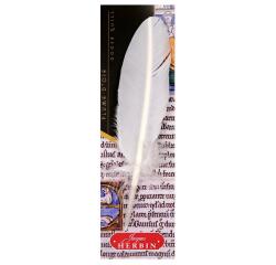 Plume d'oie taillée sur broche
