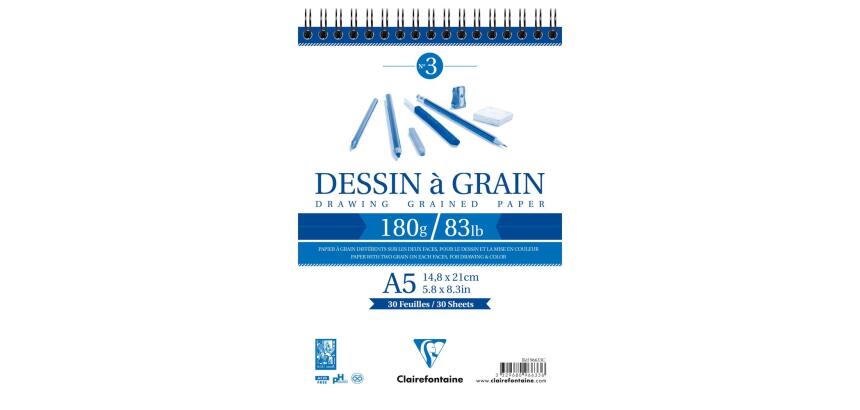 Dessin à Grain bloc spiralé 30F A5 180g