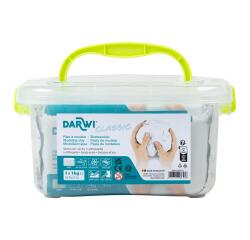 DARWI Pack Scolaire de 4 pains de pâte à modeler auto-durcissante 1kg CLASSIC - Blanc