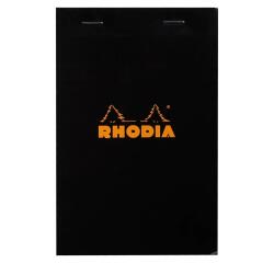 Rhodia N°14, geniet blok 11x17 cm, 80 blad klein geruit 5x5, 80g - Zwart