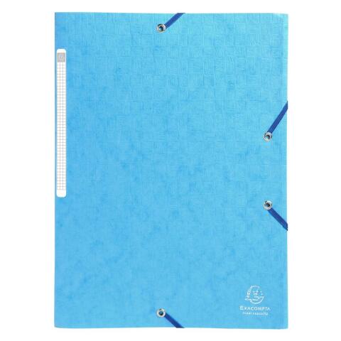 Carpetas Exacompta con gomas cartulina lustrada 3 solapas "monobloc" - Turquesa