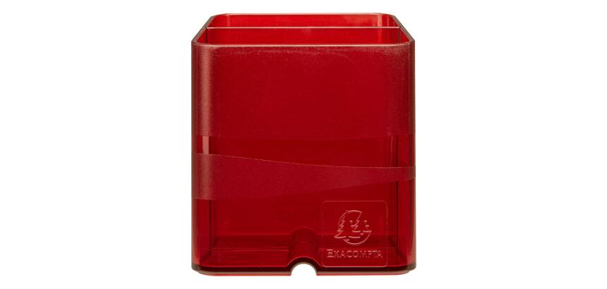 Cubiletes Pen Cube, 2 compartimentos diferentes tamaños y alturas, bloqueador de cables. CHROMALINE (translucido)