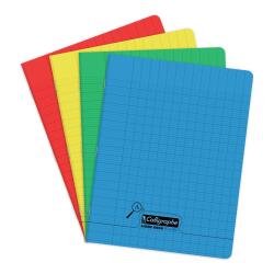 Cahier piqué 8000 POLYPRO Déficients visuels 17x22 cm 96 pages grands carreaux 2,5mm agrandi 10/10 90 g - Assortis