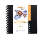 Rhodia Touch Mixed Media Book, papier Paint'On extra-blanc 250g - 15x15 cm, 64 pages - Noir