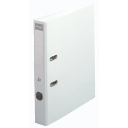 Lever arch file flat packed with separate mechanism, PVC covering cardboard 50 mm spine - A4 size - White