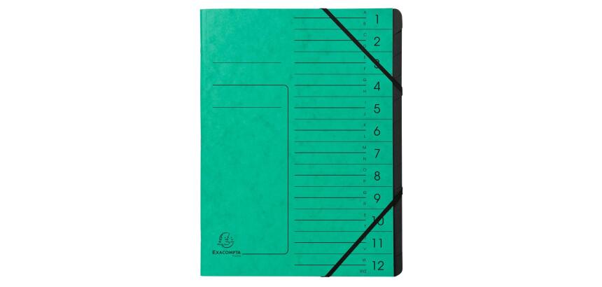Exacompta Stapled Multipart file with Elastic (12 compartments, A4)