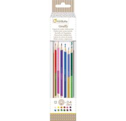 Tube de 12 crayons de couleur double pointes - Multicolore